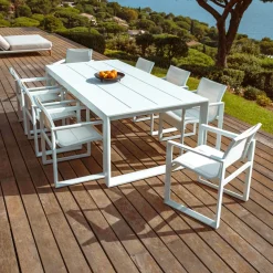 Chaise De Jardin|MOBELLIA Lot de 2 fauteuils de jardin en aluminium Elba Blanc