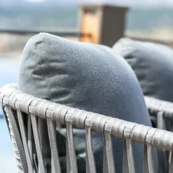 Chaise De Jardin|MOBELLIA Lot de 2 fauteuils de jardin en aluminium Amalfi Gris Anthracite