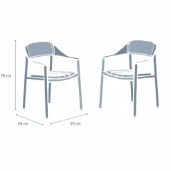 Chaise De Jardin|MOBELLIA Lot de 2 fauteuils de jardin aluminium Monte Carlo Blanc
