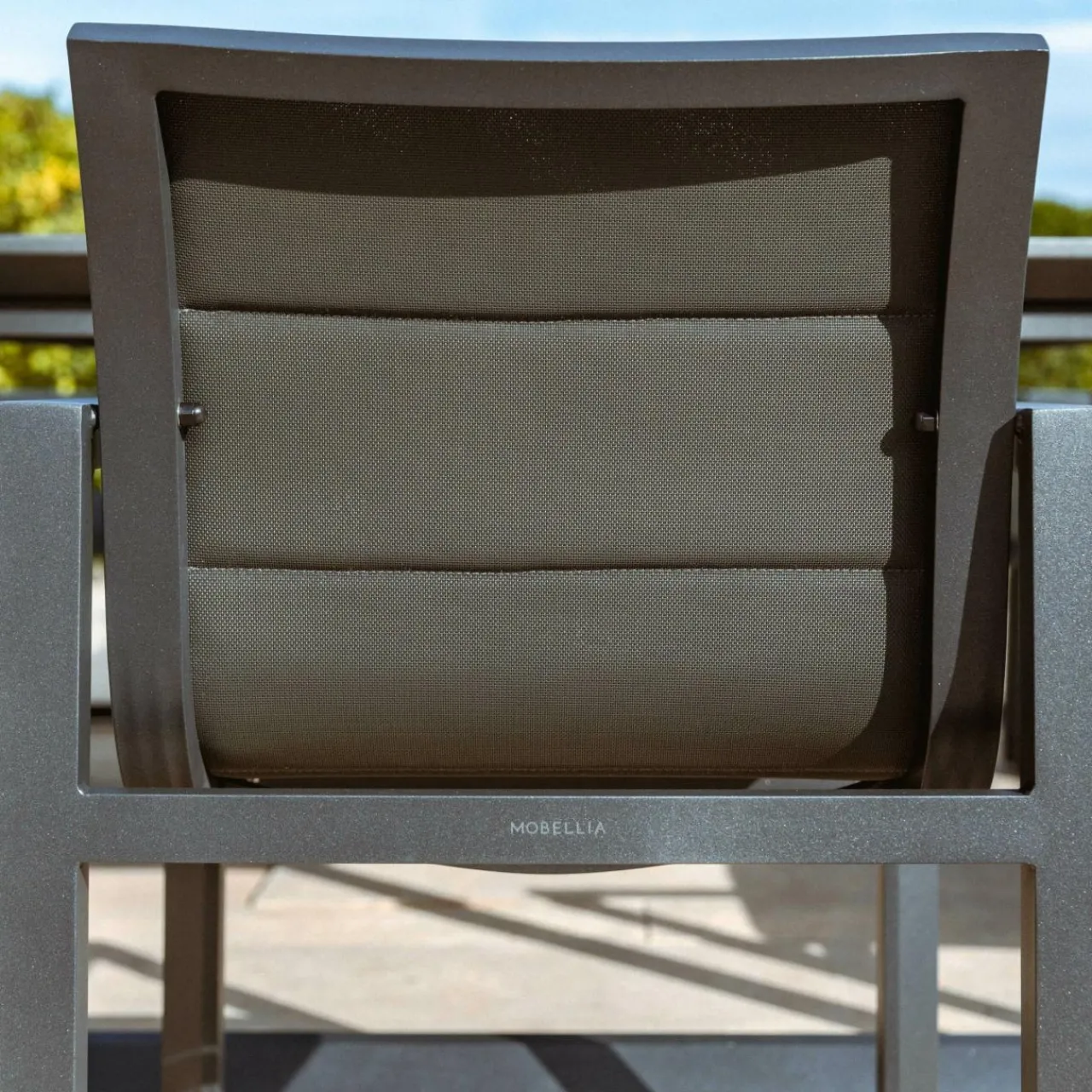 Chaise De Jardin|MOBELLIA Lot de 2 fauteuils de jardin en aluminium Elba Gris Anthracite