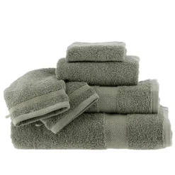 Linge De Bain|Gant De Toilette|TENDANCE Lot de 2 gants de toilette coton (15 x 21 cm) Timeless Vert kaki