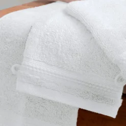 Linge De Bain|Gant De Toilette|EMINZA Lot de 2 gants de toilette coton bio (15 x 21 cm) Méline chantilly Blanc