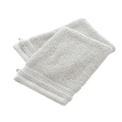 Linge De Bain|Gant De Toilette|EMINZA Lot de 2 gants de toilette coton bio (15 x 21 cm) Méline chantilly Blanc