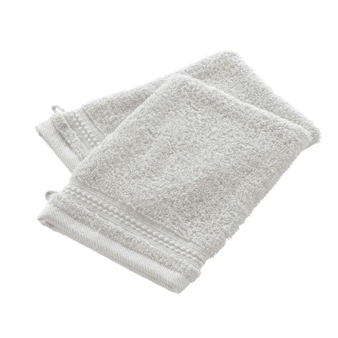 Linge De Bain|Gant De Toilette|EMINZA Lot de 2 gants de toilette coton bio (15 x 21 cm) Méline chantilly Blanc