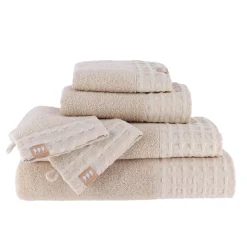 Linge De Bain|Gant De Toilette|TENDANCE Lot de 2 gants de toilette coton (15 x 21 cm) Season Color Beige