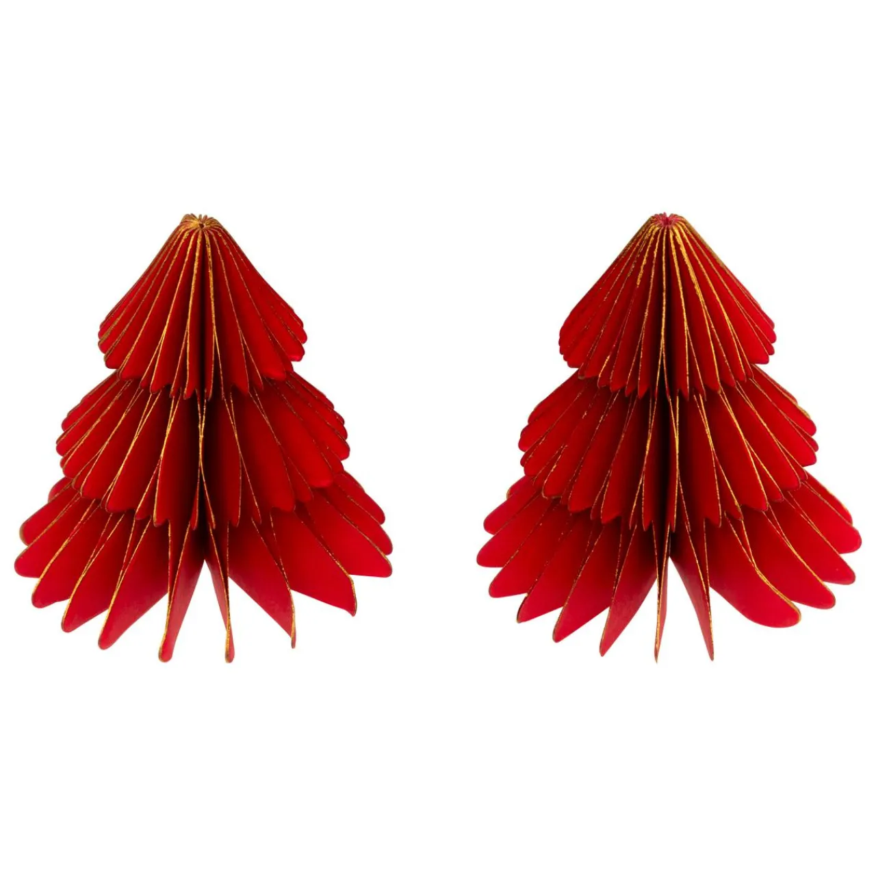 Déco De Table|JJA Lot de 2 minis Sapins décoratifs (H6 cm) papier magnétique Rouge