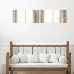 Accessoire Salle De Bain|Miroir|TENDANCE Lot de 4 miroirs adhésifs (H30 cm) Carrés