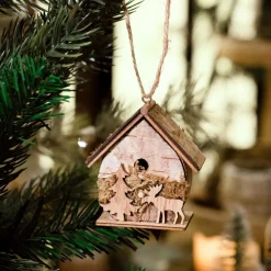 Décoration De Sapin|KAEMINGK Lot de 2 nichoirs (H7,5 cm) Ecorce à suspendre Marron