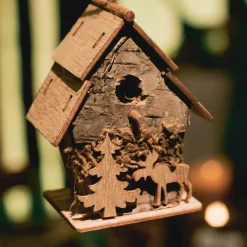 Décoration De Sapin|KAEMINGK Lot de 2 nichoirs (H7,5 cm) Ecorce à suspendre Marron