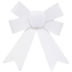 Décoration De Sapin|Feeric Lights & Christmas Lot de 2 noeuds de Noël (H17 cm) Paillettes Blanc