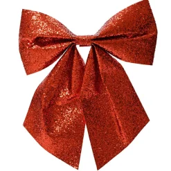 Décoration De Sapin|KAEMINGK Lot de 5 nœuds de Noël (H9 cm) Scintillant Rouge