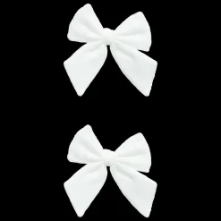 Décoration De Sapin|FEERIC LIGHTS Lot de 2 nœuds (H14 cm) Laine précieuse Blanc