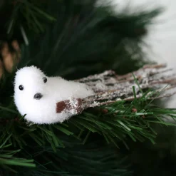 Décoration De Sapin|Feeric Lights & Christmas Lot de 3 oiseaux (H16 cm) Palermo sur pince Blanc