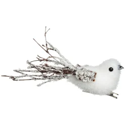 Décoration De Sapin|Feeric Lights & Christmas Lot de 3 oiseaux (H16 cm) Palermo sur pince Blanc