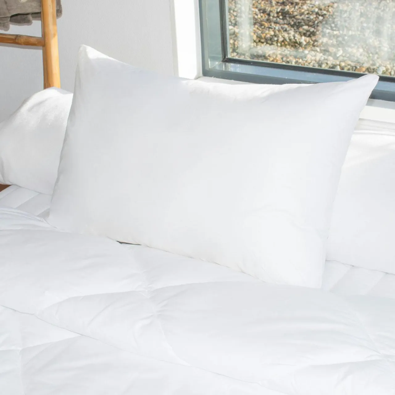 Couette, Oreiller, Traversin|EMINZA Lot de 2 oreillers rectangulaires (45 x 70 cm) Moelleux Anti-acariens Blanc