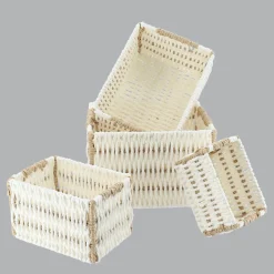 Panier Et Organisateur|TENDANCE Lot de 4 paniers de rangement Paper Blanc