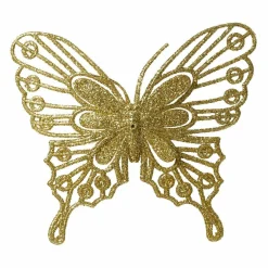 Décoration De Sapin|KAEMINGK Lot de 2 papillons (H11 cm) Fanny Or