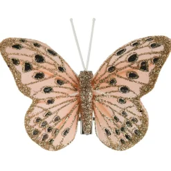 Décoration De Sapin|KAEMINGK Lot de 4 Papillons sur pince (H6 cm) Papillon des neiges Rose poudré