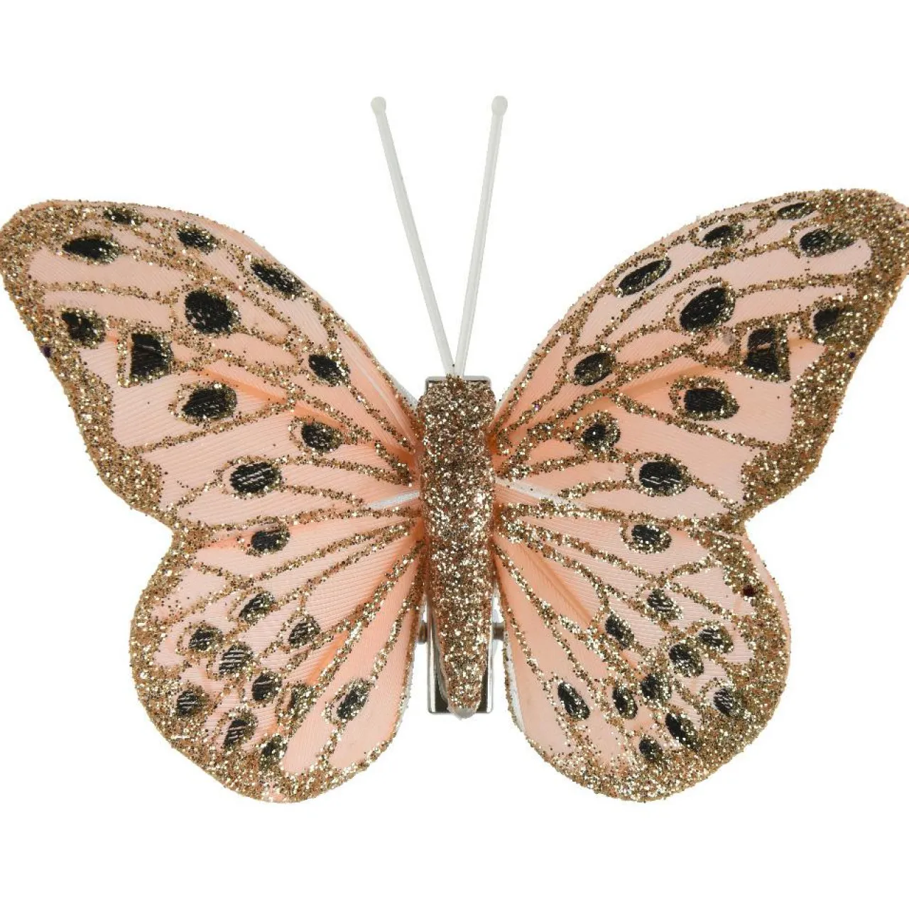 Décoration De Sapin|KAEMINGK Lot de 4 Papillons sur pince (H6 cm) Papillon des neiges Rose poudré