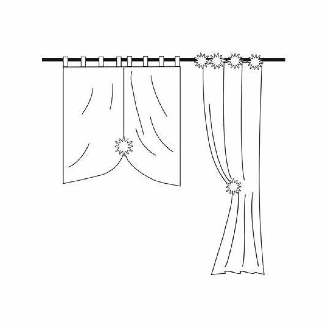 Embrasse, Pince Et Anneaux|LUANCE Lot de 2 pinces rideau pivotantes Stockholm Blanc