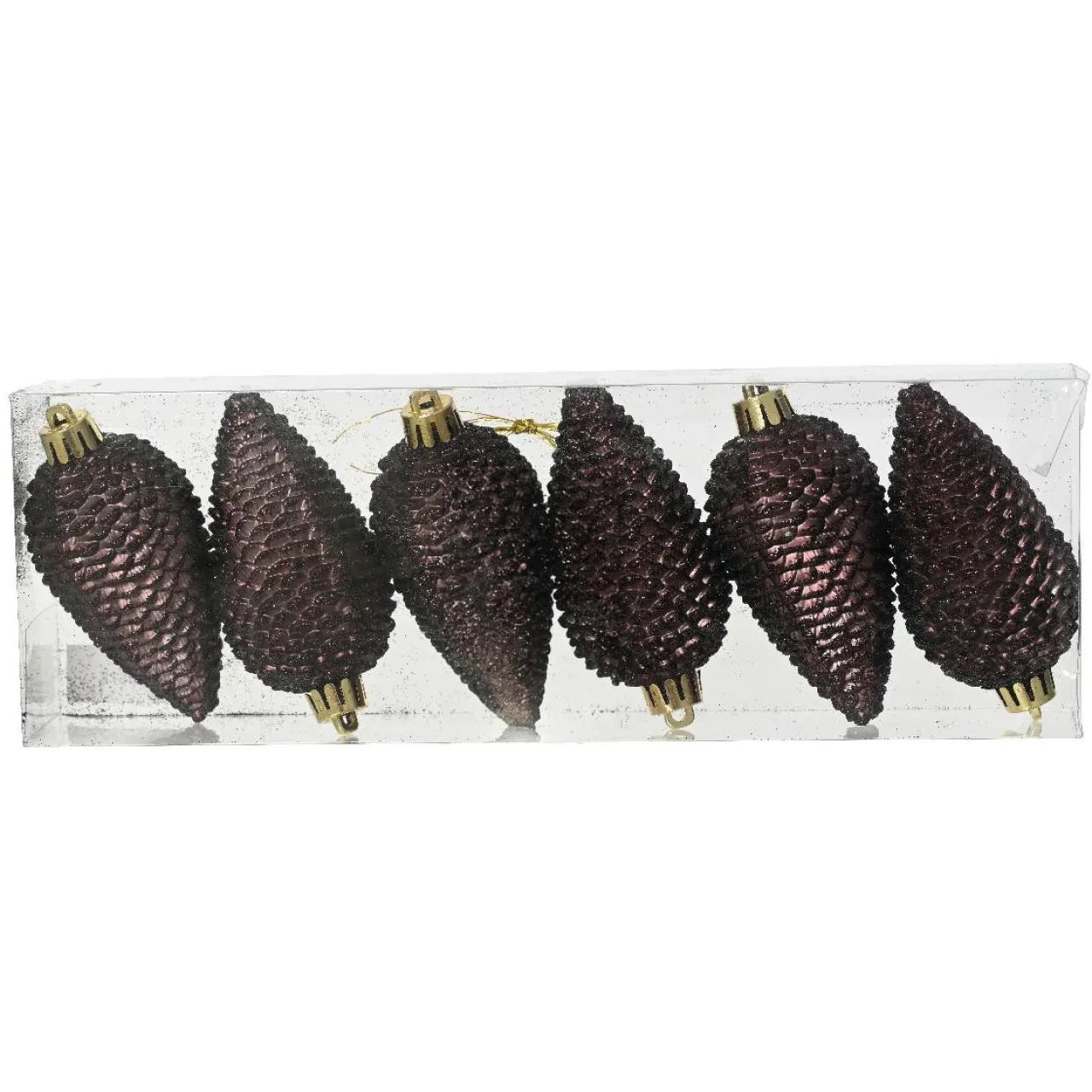 Décoration De Sapin|KAEMINGK Lot de 6 pommes de pin à suspendre (H8 cm) Alpine Noir truffé