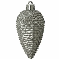 Décoration De Sapin|KAEMINGK Lot de 6 pommes de pin à suspendre (H8 cm) Alpine Gris marbre