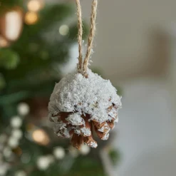 Décoration De Sapin|KAEMINGK Lot de 2 pommes de pin à suspendre (H6 cm) Pini Naturel