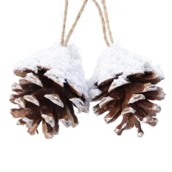 Décoration De Sapin|KAEMINGK Lot de 2 pommes de pin à suspendre (H6 cm) Pini Naturel