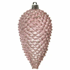 Décoration De Sapin|KAEMINGK Lot de 4 pommes de pin à suspendre (H12 cm) Alpine Rose poudré