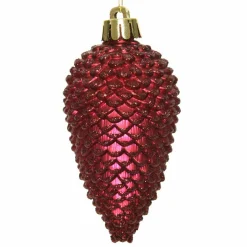 Décoration De Sapin|KAEMINGK Lot de 6 pommes de pin à suspendre (H8 cm) Alpine Bordeaux