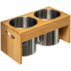 Rangement Et Organisateur|5 Five Simply Smart Lot de 2 pots à ustensiles Siao Inox et bambou Naturel