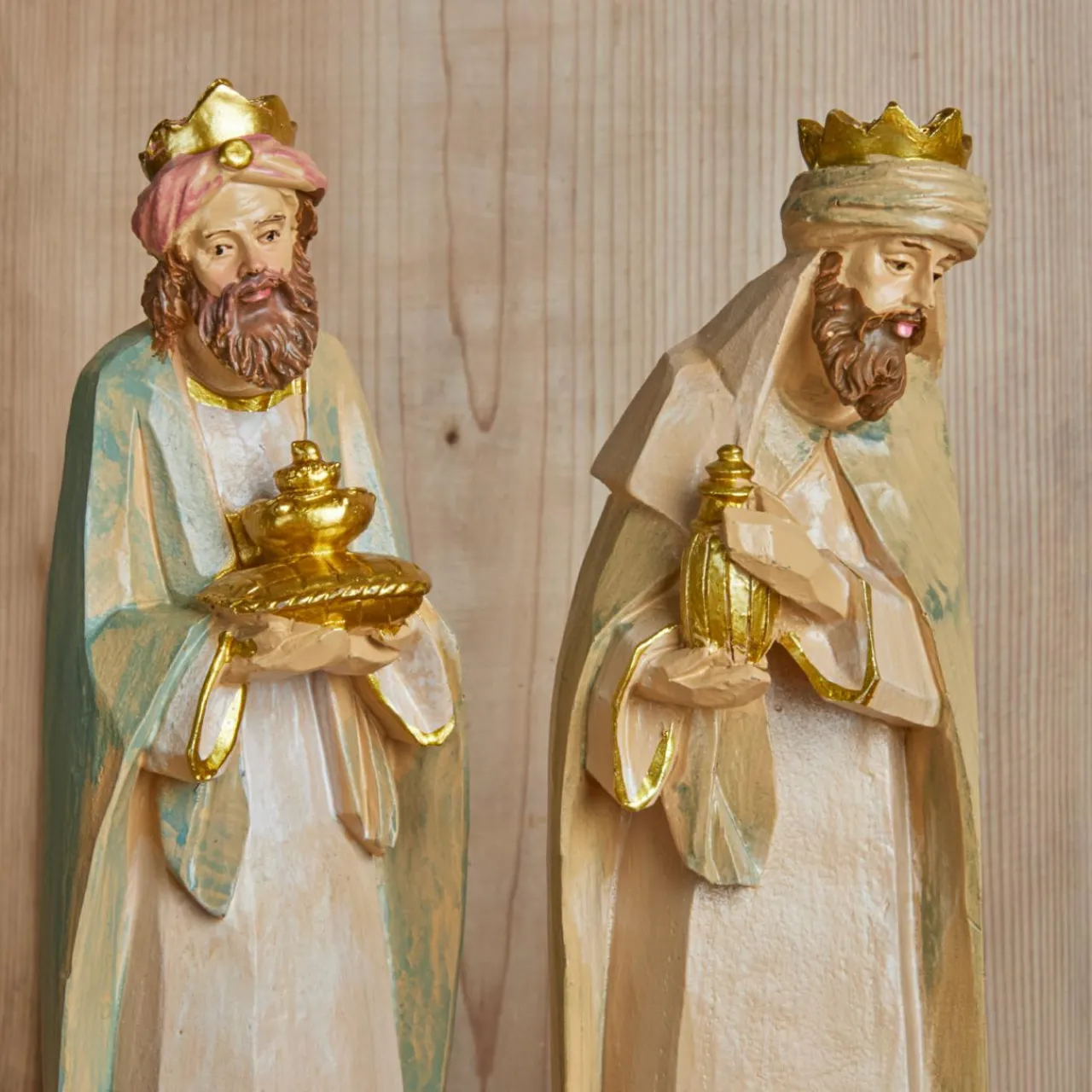 Personnages De Crèche|KAEMINGK Lot de 8 santons (Hauteur 20 cm) de Gioia Beige