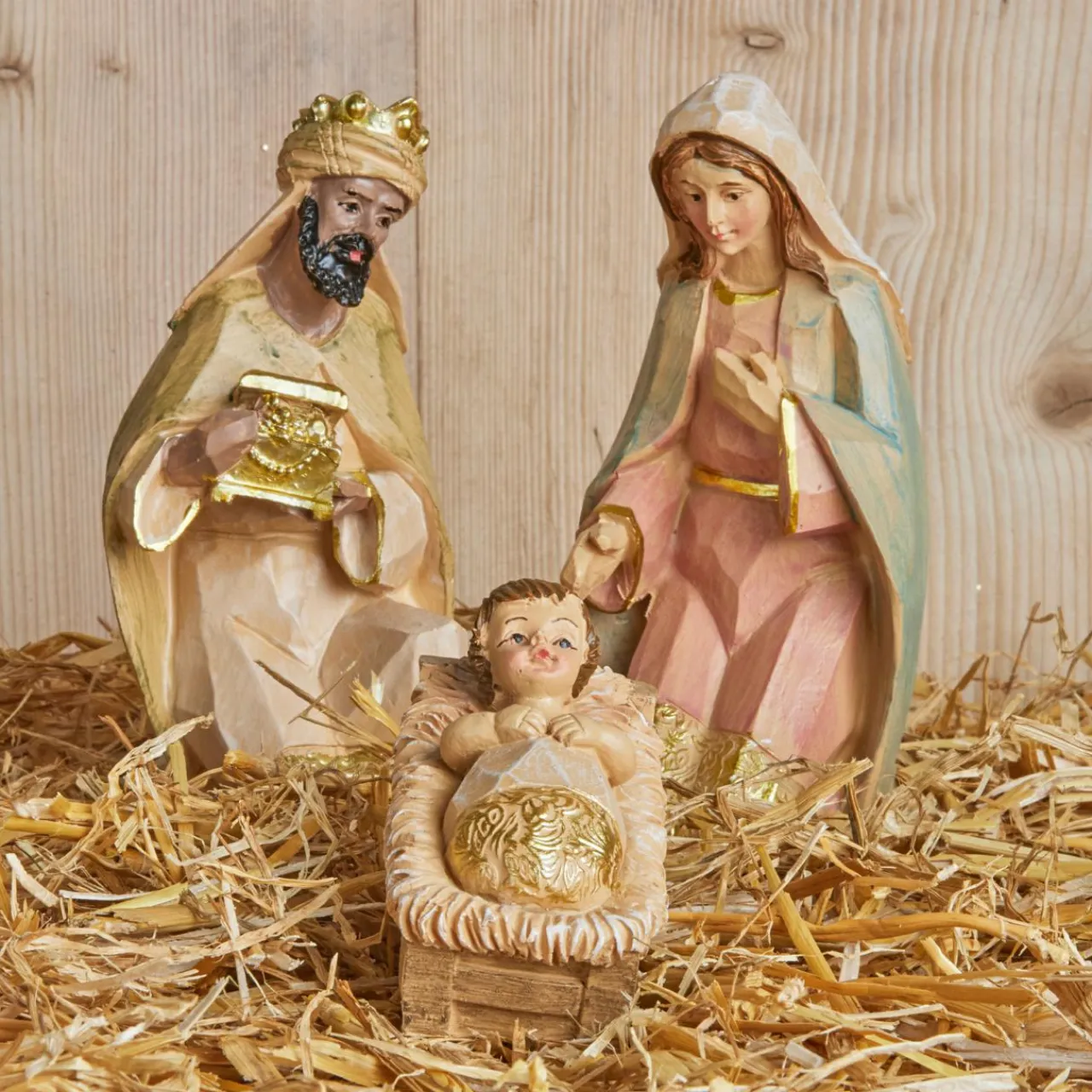 Personnages De Crèche|KAEMINGK Lot de 8 santons (Hauteur 20 cm) de Gioia Beige