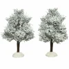 Personnage Et Accessoire Pour Village|KAEMINGK Lot de 2 sapins enneigés (H14 cm) pour aménager un village