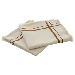 Serviette De Table|ATMOSPHERA Lot de 2 serviettes coton (40 x 40 cm) Ray Beige