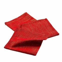 Serviette De Table|DOUCEUR D'INTERIEUR Lot de 3 serviettes coton (40 x 40 cm) Elegancia Rouge