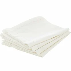 Serviette De Table|ATMOSPHERA Lot de 4 serviettes coton (40 x 40 cm) Chambray Ecru