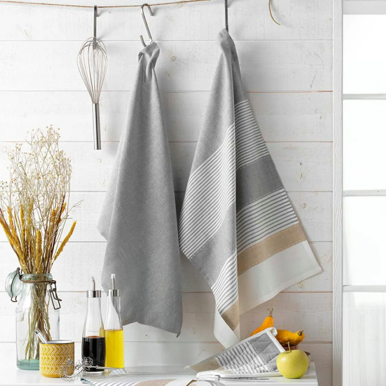 Serviette De Table|douceur d'intu017drieur Lot de 3 serviettes coton tissé (40 x 40 cm) Iliabe hes Blanc