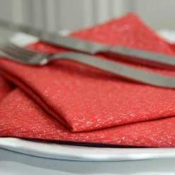 Serviette De Table|L'EFFET PAPILLON Lot de 3 serviettes coton (40 x 40 cm) Etincelle s Rouge