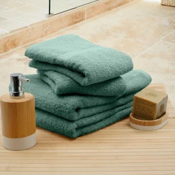 Linge De Bain|Serviette De Bain|douceur d'intu017drieur Lot de 4 serviettes de toilette coton (70 x 130 cm) Elegance céladon Vert