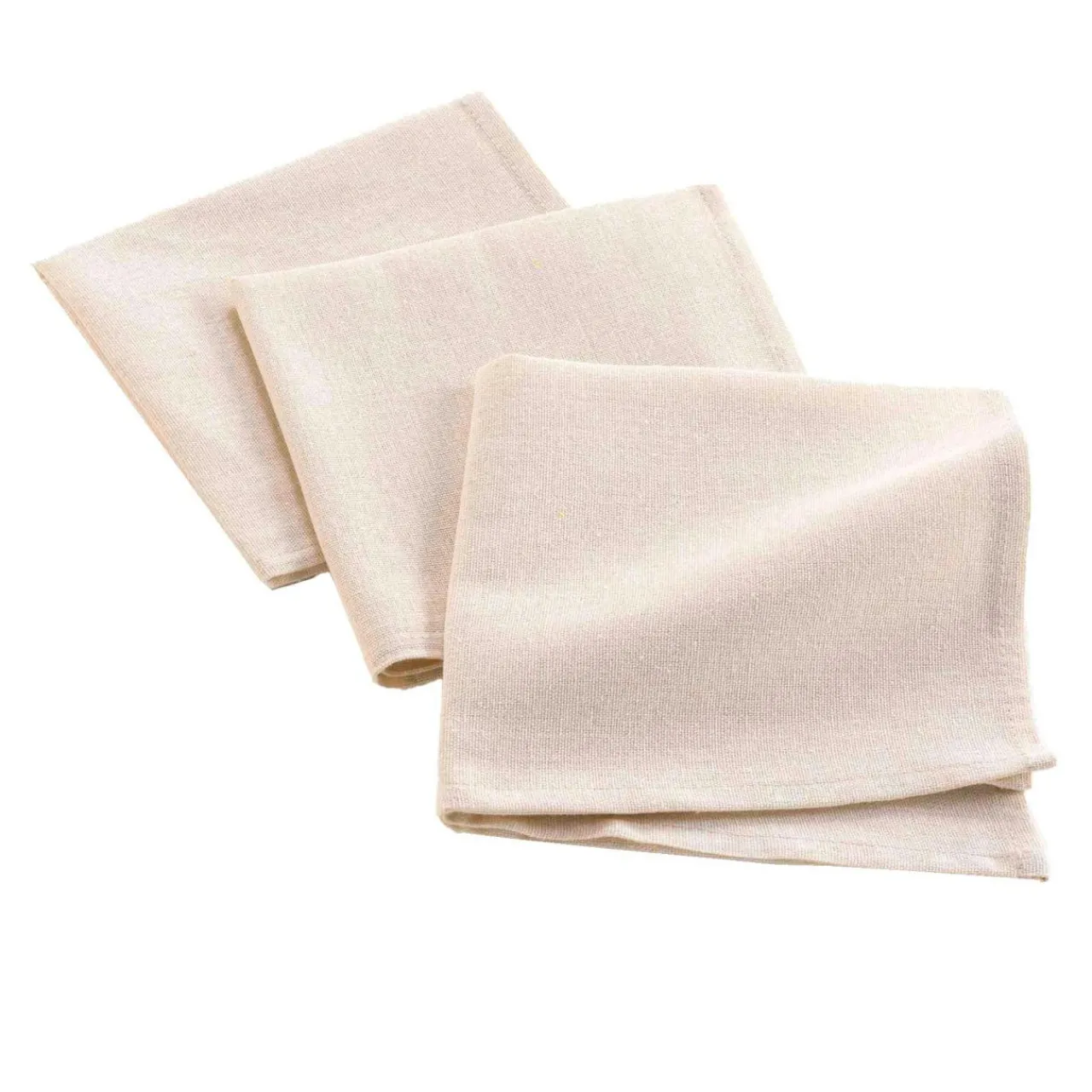 Serviette De Table|douceur d'intu017drieur Lot de 3 serviettes en coton (40 x 40 cm) Serafine Ecru