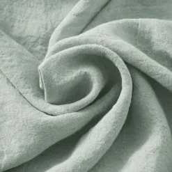 Serviette De Table|EMINZA Lot de 3 serviettes lin lavé (40 x 40 cm) Louise Vert Eucalyptus