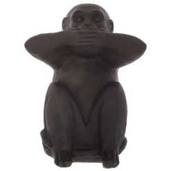 Objet Déco|ATMOSPHERA Lot de 3 singes déco (H24 cm) Sagesse Noir