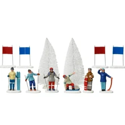 Personnage Et Accessoire Pour Village|KAEMINGK Lot de 12 skieurs et accessoires Sport d'hiver