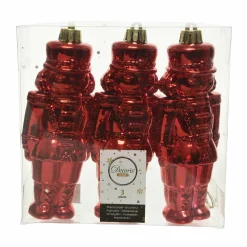 Décoration De Sapin|KAEMINGK Lot de 3 soldats Casse-noisette à suspendre (H14 cm) Gédéon Rouge
