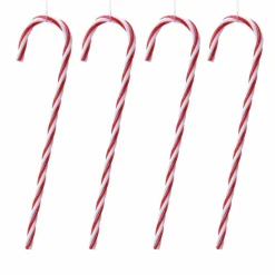 Décoration De Sapin|KAEMINGK Lot de 4 sucres d'orge à suspendre (H15 cm) Jiody Rouge