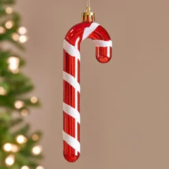 Décoration De Sapin|Feeric Lights & Christmas Lot de 6 sucres d'orge à suspendre (H14 cm) Candy Rouge