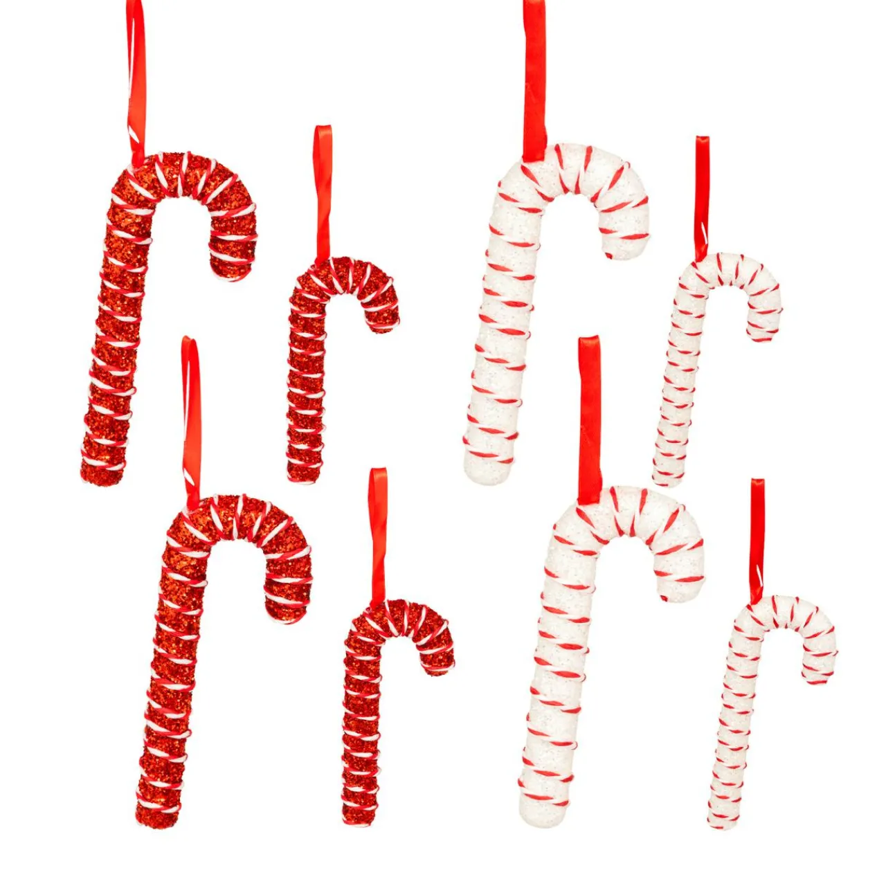 Déco Et Objet De Noël|Décoration De Sapin|JJA Lot de 10 sucres d'orge (H21 cm) Sucreries festives et Blanc Rouge