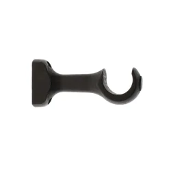 Tringle À Rideau, Barre Et Support|LUANCE Lot de 2 supports tringle fixe bois (L11.5 cm/ D28 mm) Nils gouttière mat Noir