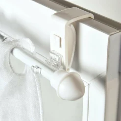 Embrasse, Pince Et Anneaux|LUANCE Lot de 2 supports tringle Clip Blanc